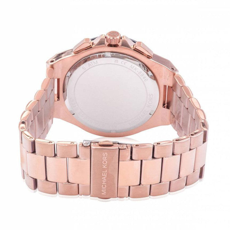 Michael Kors Lennox Chronograph Black Dial Rose Gold Steel Strap Watch For Men - MK8940 Buy Now By Michael Kors