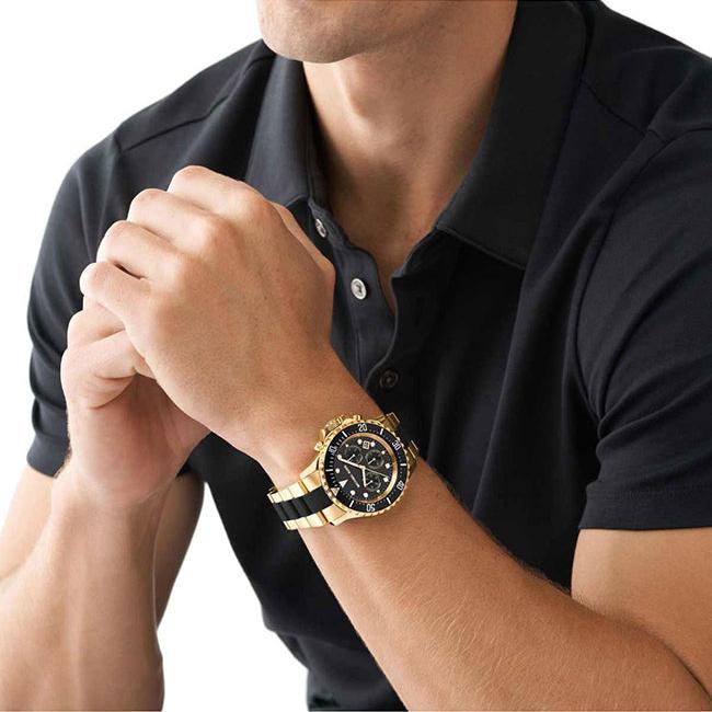 Michael Kors Everest Chronograph Black Dial Two Tone Steel Strap Watch For Men - MK8979 Buy Now By Michael Kors