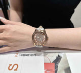 Michael Kors Runway Three Hand Quartz Gold Dial Brown Leather Strap Watch For Women - MK6999 Buy Now By Michael Kors