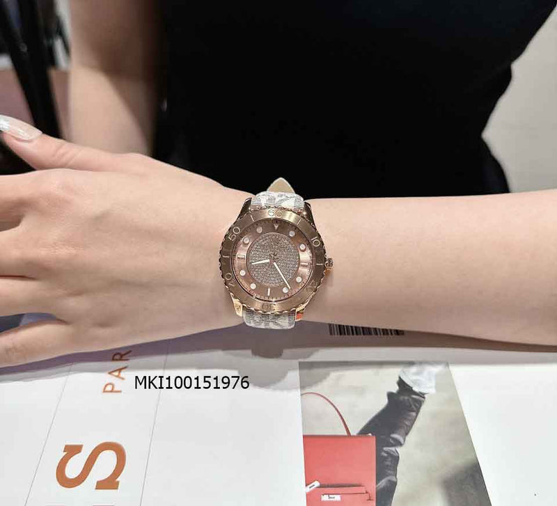 Michael Kors Runway Three Hand Quartz Gold Dial Brown Leather Strap Watch For Women - MK6999 Buy Now By Michael Kors