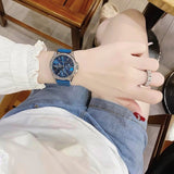 Michael Kors Mini Pilot Pave Blue Dial Blue Silicone Strap Watch for Women - MKO1004