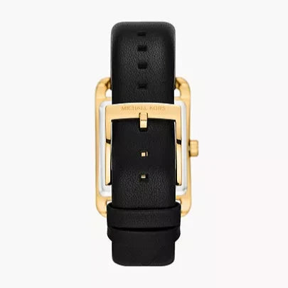 Michael Kors Monroe Three Hand Black Dial Black Leather Strap Watch for Women - MKO1027 Buy Now By Michael Kors