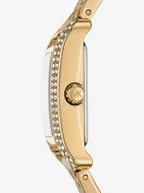 Michael Kors Monroe Pave Crystals White Dial Gold Steel Strap Watch for Women - MKO1034 Buy Now By Michael Kors