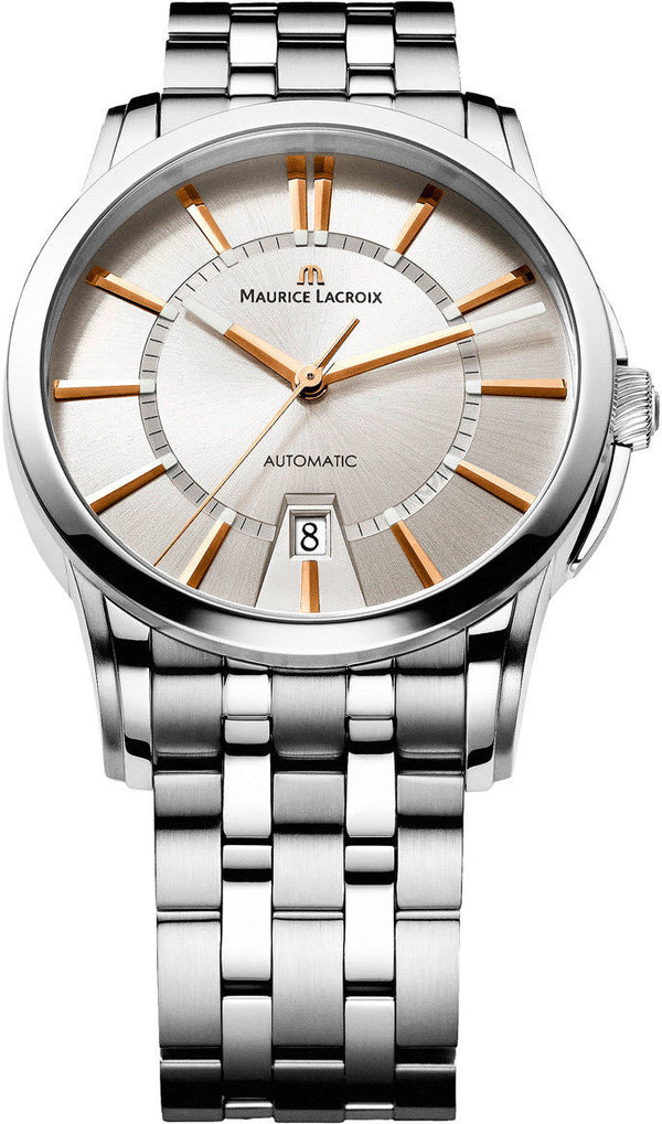 Maurice Lacroix Pontos Date Silver Dial Silver Steel Strap Watch For Men - PT6148-SS002-131-1 Buy Now By Maurice Lacroix