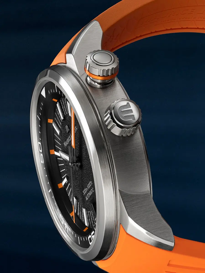 Maurice Lacroix Pontos S Diver Black Dial Orange Rubber Strap Watch For Men - PT6248-SS00L-330-J Buy Now By Maurice Lacroix