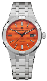 Maurice Lacroix Aikon Automatic Date Orange Dial Silver Steel Strap Watch For Men - AI6008-SS00F-530-E Buy Now By Maurice Lacroix