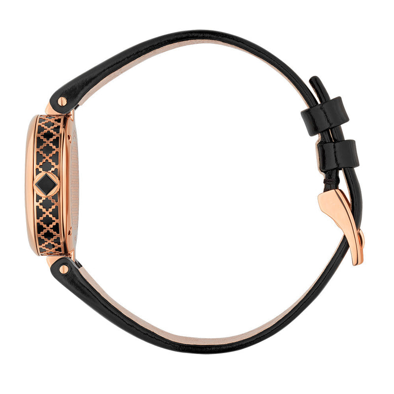 Shop Gucci Diamantissima Quartz Black Dial Black Leather Strap Watch for Women - YA141501 in USA