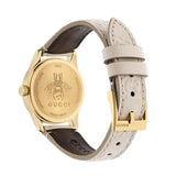 Shop Gucci G Timeless Quartz White Dial White Leather Strap Watch For Women - YA126580A in USA