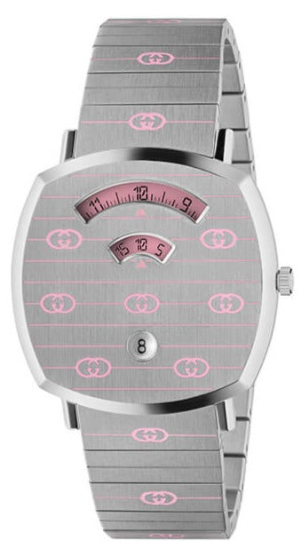 Shop Gucci Grip Quartz Silver Dial Silver Steel Strap Watch For Women - YA157438 in USA