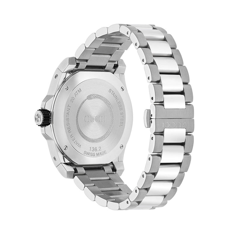 Shop Gucci Dive Snake Black Dial Silver Steel Strap Watch For Men - YA136218 in USA