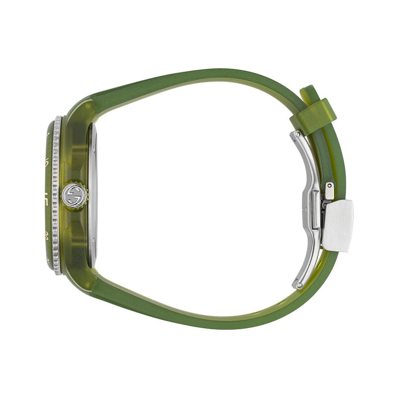 Shop Gucci Dive Automatic Green Dial Green Rubber Strap Unisex Watch - YA136345 in USA