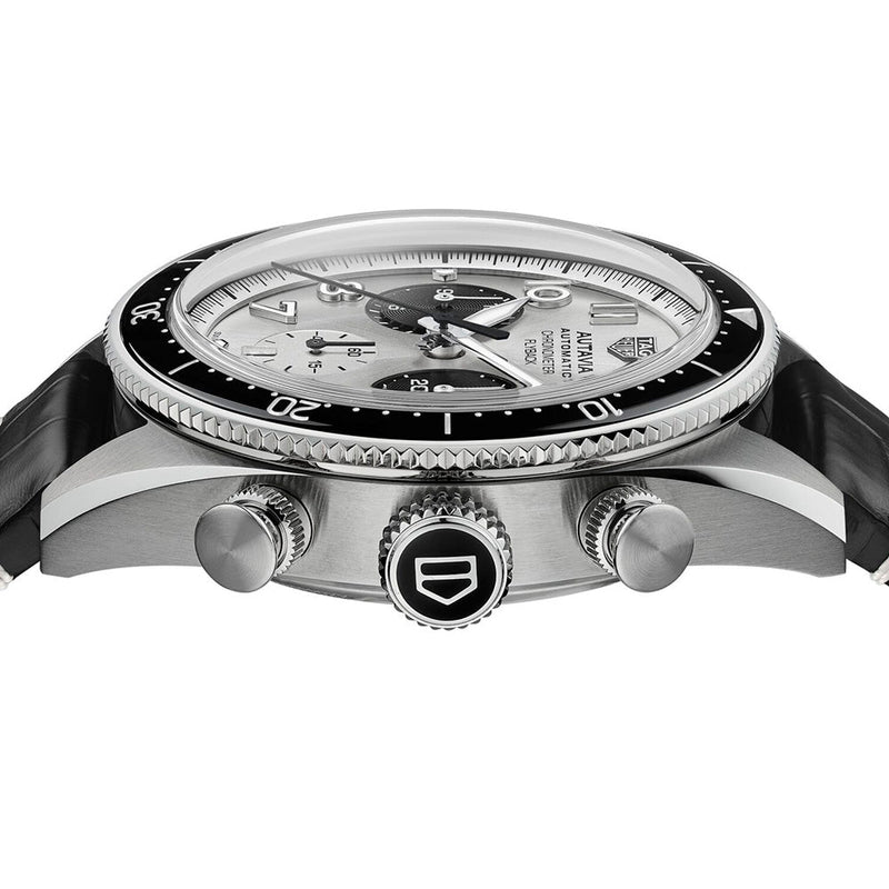 Tag Heuer Autavia Chronometer Flyback Chronograph Silver Dial Black Leather Strap Watch for Men - CBE511B.FC8279 Buy Now By Tag Heuer