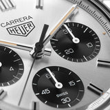 Tag Heuer Carrera Chronograph 60th Anniversary Silver Dial Black Leather Strap Watch for Men - CBK221H.FC8317 Buy Now By Tag Heuer