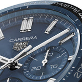 Tag Heuer Carrera Automatic Chronograph Blue Dial Brown Leather Strap Watch for Men - CBN2A1A.FC6537 Buy Now By Tag Heuer