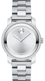 Shop Movado Bold Diamonds Silver Dial Silver Steel Strap Watch for Women - 3600149 in USA
