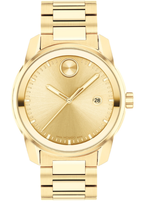 Shop Movado Bold Verso Gold Dial Gold Steel Strap Watch for Men - 3600861 in USA