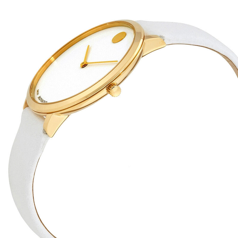 Movado 70th Anniversary Limited Edition White Dial White Leather Strap Watch For Women - 0607138 Buy Now By Movado