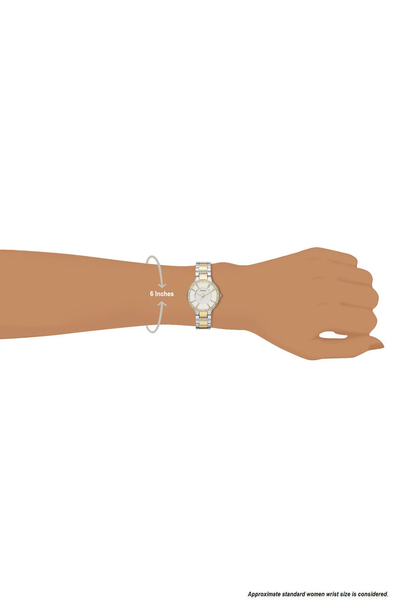 Fossil Virginia Silver Dial Two Tone Steel Strap Watch for Women - ES3503 Buy Now By Fossil