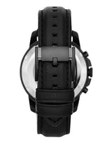 Fossil Grant Chronograph Black Dial Black Leather Strap Watch for Men - FS5132