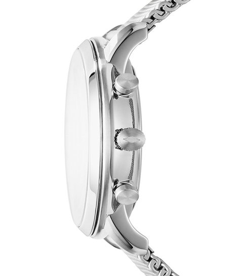 Fossil Neutra Chronograph White Dial Silver Mesh Bracelet Watch for Men - FS5382 Buy Now By Fossil