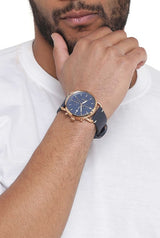 Fossil The Commuter Blue Dial Blue Leather Strap Watch for Men - FS5404 Buy Now By Fossil