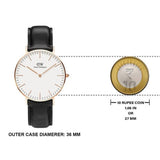 Daniel Wellington Classic Sheffield White Dial Black Leather Strap Watch for Women - DW00100036 Buy Now By Daniel Wellington