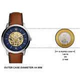 Fossil Neutra Automatic Luggage Skeleton Blue Dial Brown Leather Strap Watch for Men - ME3160 Buy Now By Fossil