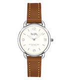Coach Delancey Slim Cream Dial Brown Leather Strap Watch For Women - 14502789