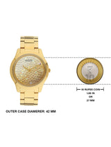 Shop Guess Crush Gold Dial Gold Steel Strap Watch For Women - GW0020L2 in USA