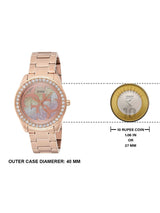 Guess G Twist Diamonds Rose Gold Dial Rose Gold Steel Strap Watch For Women - W1201L3 Buy Now By Guess