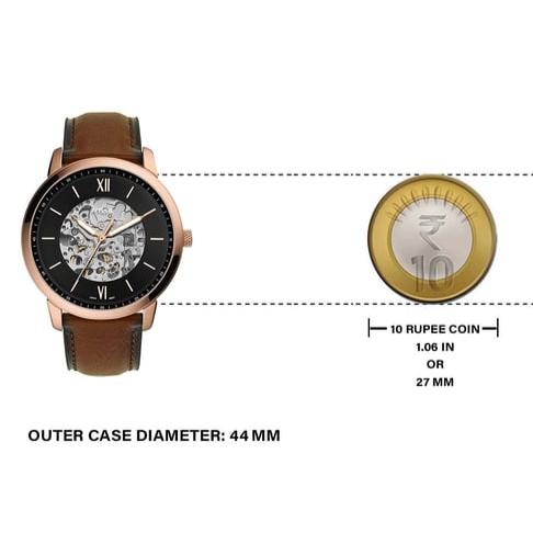 Fossil Neutra Automatic Skeleton Black Dial Brown Leather Strap Watch for Men - ME3195 Buy Now By Fossil