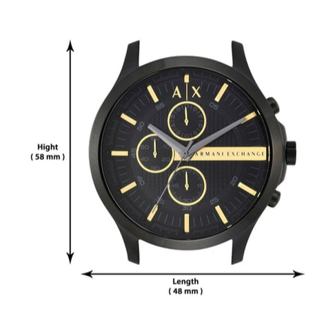 Armani Exchange Hampton Chronograph Black Dial Black Steel Strap Watch For Men - AX2164 Buy Now By Armani Exchange