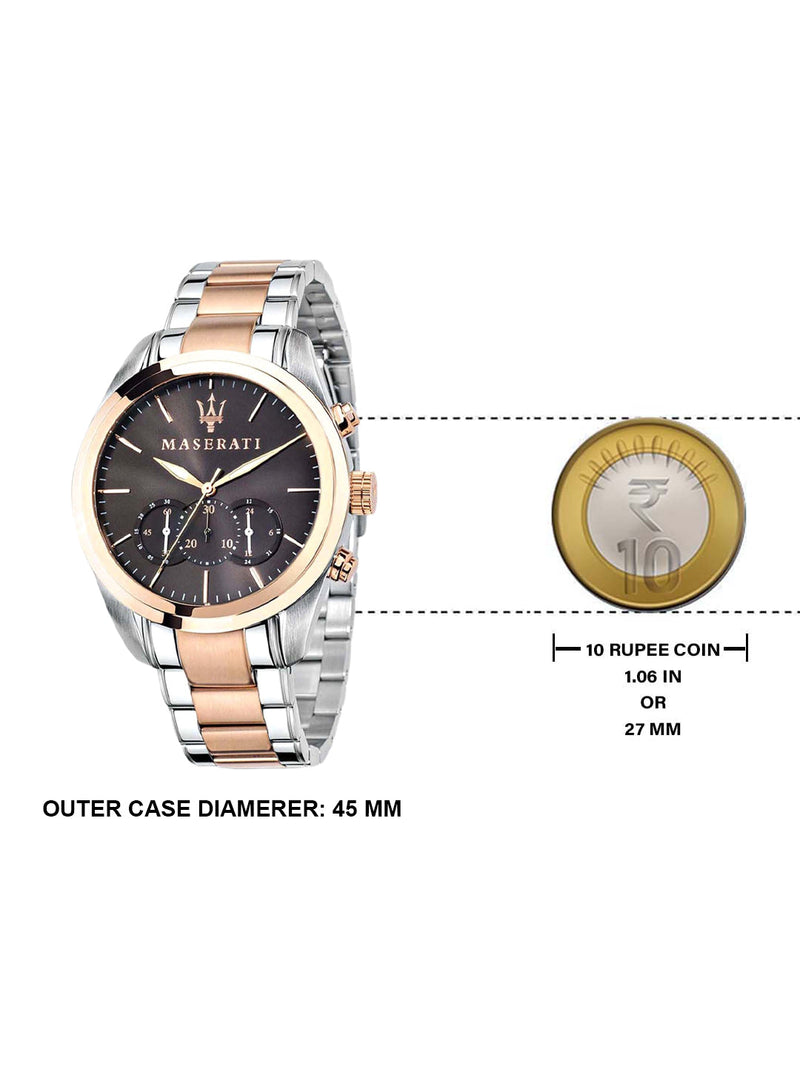 Maserati Traguardo Chronograph Brown Dial Two Tone Steel Strap Men's Watch - R8873612003 Buy Now By Maserati