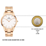 Daniel Wellington Iconic Link White Dial Gold Steel Strap Watch For Men - DW00100343 Buy Now By Daniel Wellington