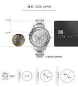 Fossil Stella Sport Multifunction Silver Dial Silver Steel Strap Watch for Women - ES5108