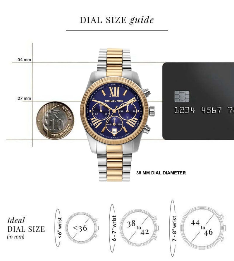 Michael Kors Lexington Chronograph Blue Dial Two Tone Steel Strap Watch For Women - MK7218 Buy Now By Michael Kors