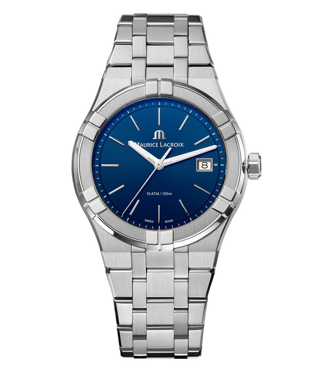 Maurice Lacroix Aikon Date Blue Dial Silver Steel Strap Watch for Men - AI1108-SS002-430-1 Buy Now By Maurice Lacroix