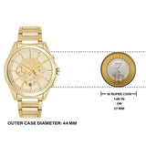 Armani Exchange Drexler Chronograph Gold Dial Gold Steel Strap Watch For Men - AX2602