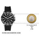 Fossil Bannon Multifunction Black Dial Black Silicone Strap Watch for Men - BQ2494 Buy Now By Fossil