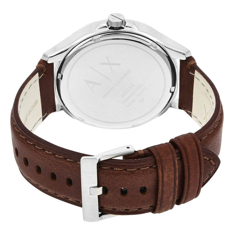 Armani Exchange Hampton Chronograph White Dial Brown Leather Strap Watch For Men - AX2187 Buy Now By Armani Exchange