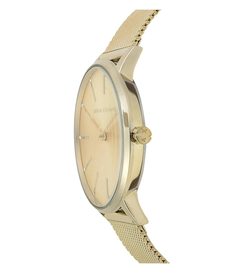 Armani Exchange Lola Analog Gold Dial Gold Mesh Strap Watch For Women - AX5536 Buy Now By Armani Exchange