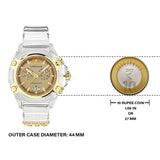 Versace Icon Active Chronograph Gold Dial White Silicone Strap Watch for Men - VEZ700121