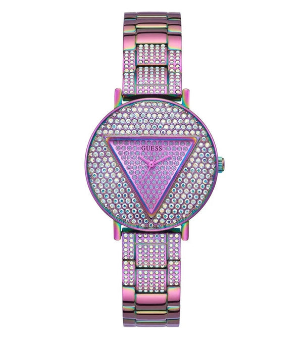 Shop Guess Trend Diamonds Purple Dial Purple Steel Strap Watch for Women - GW0512L4 in USA