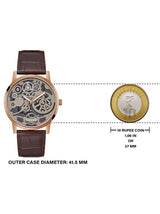 Guess Gadget Brown Dial Brown Leather Strap Watch for Men - GW0570G2 Buy Now By Guess