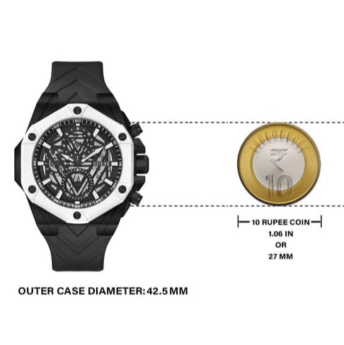 Guess Formula Chronograph Black Dial Black Silicone Strap Watch For Men - GW0579G1 Buy Now By Guess