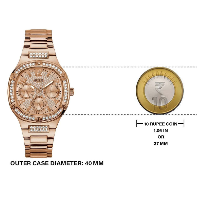 Guess Duchees Quartz Rose Gold Dial Rose Gold Steel Strap Watch For Women - GW0558L3 Buy Now By Guess