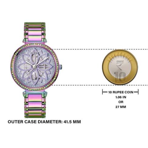 Shop Guess Lily Analog Purple Dial Purple Steel Strap Watch For Women - GW0528L4 in USA