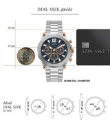 Guess Edge Chronograph Black Dial Silver Steel Strap Watch For Men - GW0539G1