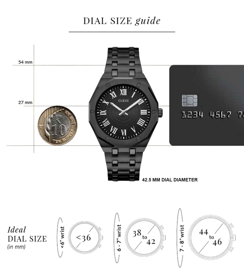 Shop Guess Asset Quartz Black Dial Black Steel Strap Watch For Men - GW0575G3 in USA