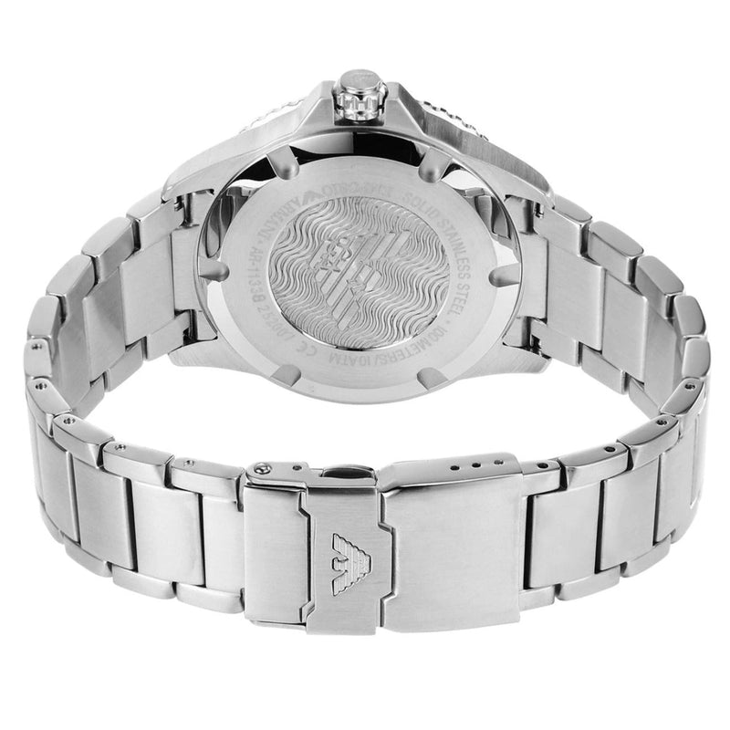 Emporio Armani Three Hand Green Dial Silver Steel Strap Watch For Men - AR11338 Buy Now By Emporio Armani